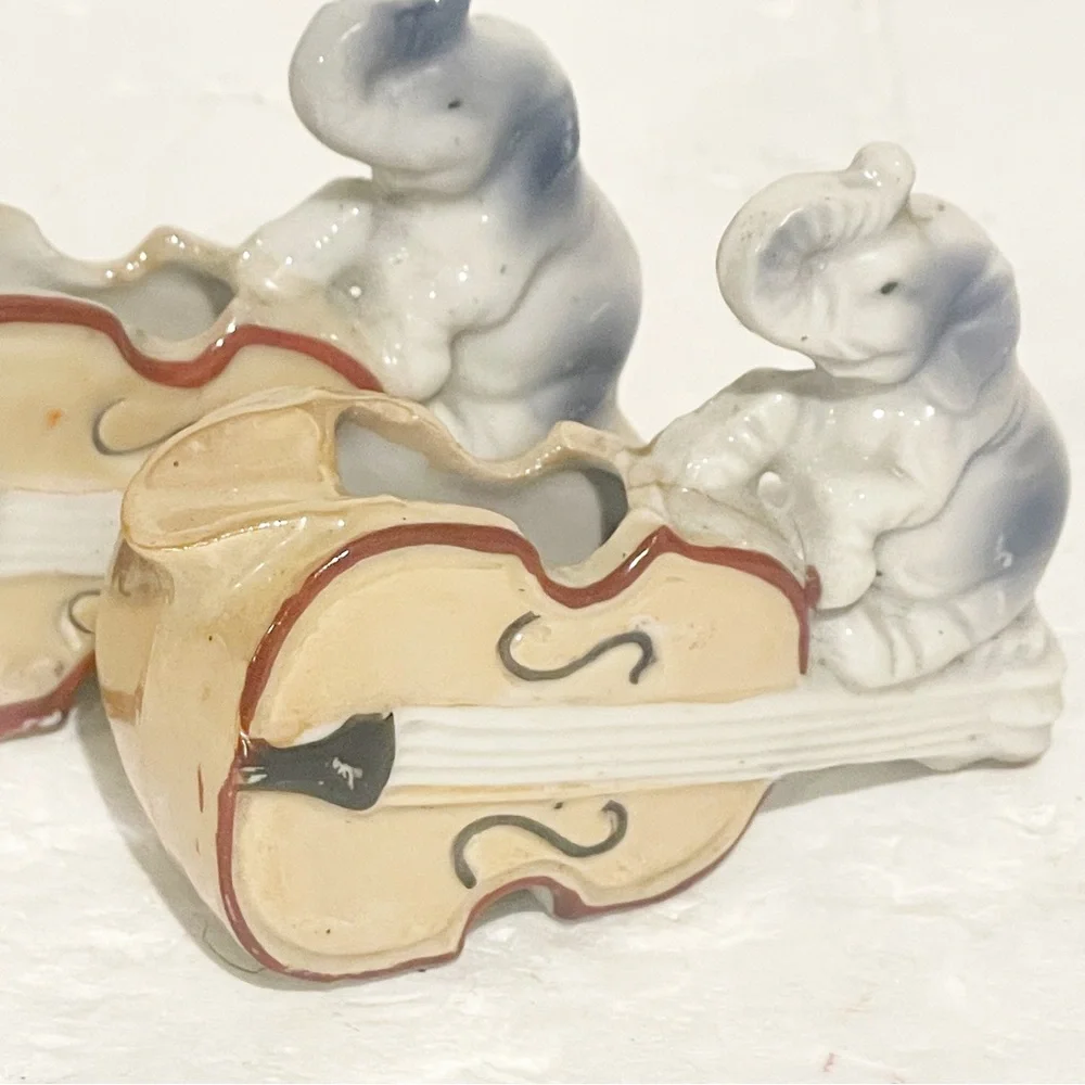 Vintage Lusterware Elephant with Cello Small Bud Vase Toothpick Holder Decor‎
